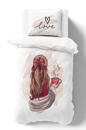 Bio-Einzelbettbezug-Set – Young-Serie – Coffee Love ESNVRTK001107 - 4