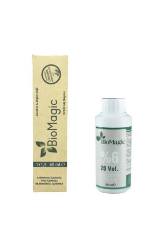 Bio-Haarfärbemittel 55-07 Intensives Schokoladenbraun 60 ml und Oxidationsmittel - 2