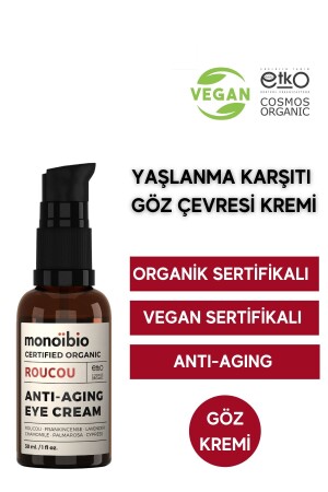 Bio-Roucou-Augenkonturcreme gegen dunkle Augenringe – Tränensäcke – Krähenfüße-Linie – vegane MBC06-Augencreme gegen Alterung - 1