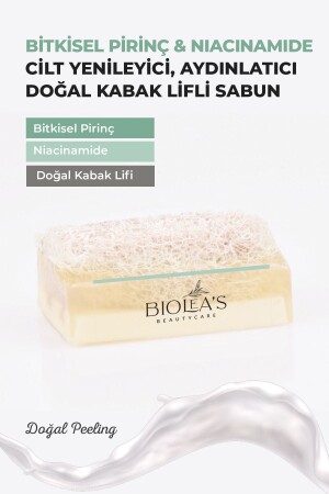 Biolea's Doğak Kabak Lifli Bitkisel Pirinç& Niacinamide Sabun 110 gr - 1