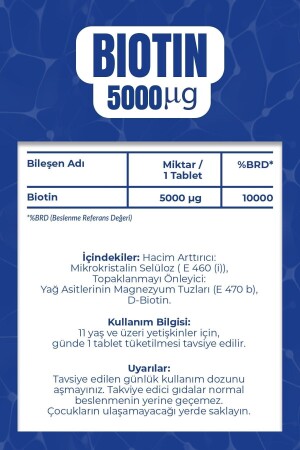 Biotin 5000 µg 60 Tabletten - 5