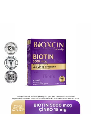 Biotin 5.000 Mcg 30 Tablet - Biotin Çinko 15 Mg Saç Ve Tırnak Vitamini - 3