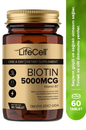 Biotin 5000 Mcg - Saç Ve Tırnak Vitamini Gıda Takviyesi - 1