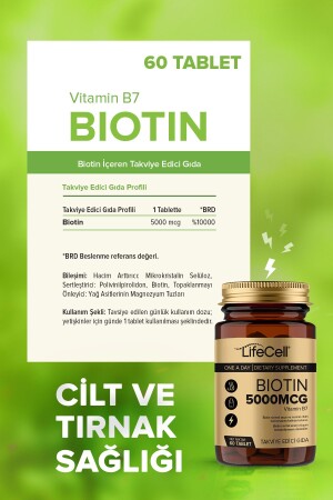 Biotin 5000 Mcg - Saç Ve Tırnak Vitamini Gıda Takviyesi - 5