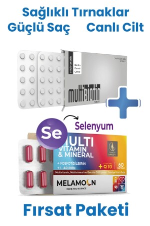 Biotin 5000 Mcg und Melamoon Multivitamin-Mineral angereichertes Haar- und Nagelvitamin – Selen - 2