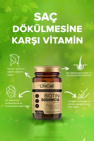 Biotin 5000 Mcg – Vitamin-Nahrungsergänzungsmittel für Haare und Nägel - 4