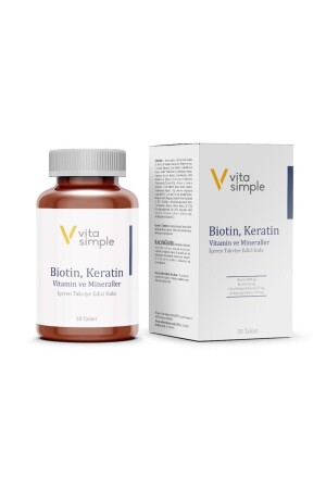 Biotin- Keratin- Vitamin Ve Mineraller Içeren Takviye Edici Gıda 30 Tablet - 3