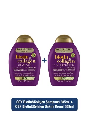 Biotin Kolajen Sülfatsız Şampuan 385 ml Biotin Kolajen Sülfatsız Saç Bakım Kremi 385 ml - 3