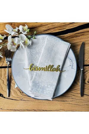 Bismillah Yazılı Metal Peçete Süsü - Ramazan Konsepti - 3