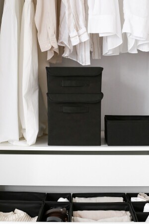 Black Covered Laundry Toy Organizer Folding Storage Box 28x28x28 BKKPK-SYH - 7