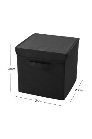 Black Covered Laundry Toy Organizer Folding Storage Box 28x28x28 BKKPK-SYH - 10