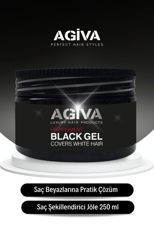 Black Gel Beyaz Saçlar Için Kapatıcı Saç Şekillendirici Güçlü Jöle Cover White Hair 250 Ml - 5