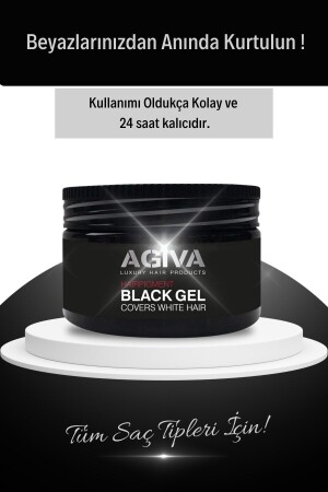 Black Gel Beyaz Saçlar Için Kapatıcı Saç Şekillendirici Güçlü Jöle Cover White Hair 250 Ml - 6