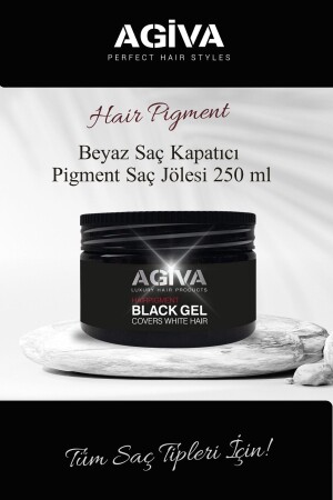 Black Gel Beyaz Saçlar Için Kapatıcı Saç Şekillendirici Güçlü Jöle Cover White Hair 250 Ml - 9