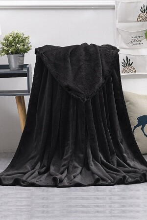 Blanket Siyah Çift Kişilik Wellsoft Peluş Battaniye Polar Tv-dizi Battaniyesi 170x230 ATLY96 - 3