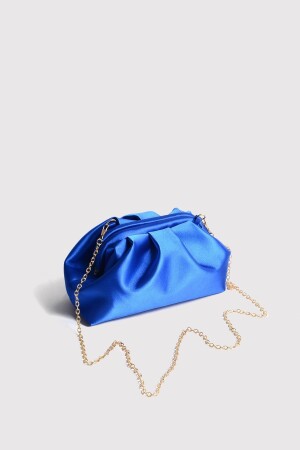 Blaue Damen-Clutch-Abendtasche aus Satin 0826BR22 - 7