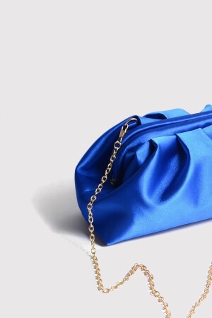 Blaue Damen-Clutch-Abendtasche aus Satin 0826BR22 - 8