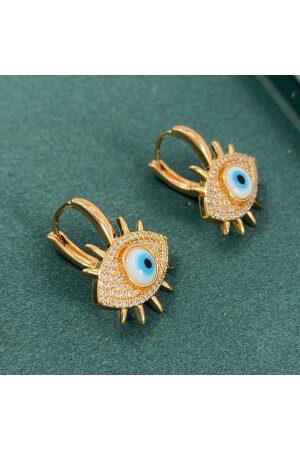 Blaue Goldohrringe mit Evil Eye-Motiv – Vergoldete Ohrringe mit Blue Eye-Motiv – Ramadan-Geschenk - 6