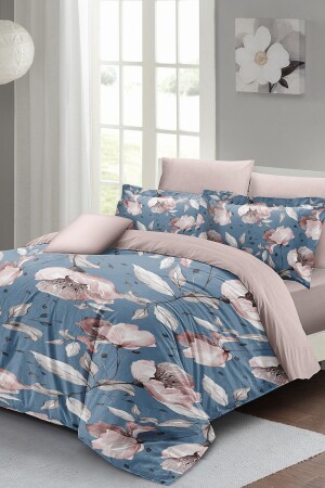 Blaue Rose Doppelbettbezug-Set 3D-Baumwollsatin monohome33552 - 6