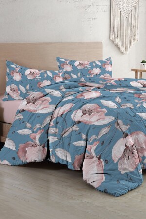 Blaue Rose Doppelbettbezug-Set 3D-Baumwollsatin monohome33552 - 3