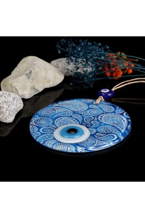 Blaue und weiße Glasperle für den bösen Blick, handgefertigte Wanddekoration aus Glas, Souvenir für den bösen Blick Mix50626 - 5