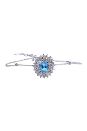 Blautopas-Armband mit 1–69 Karat Diamanten - 2