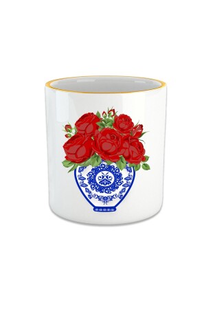 Blue Blanc Kırmızı Gül Espresso, Double Türk Kahvesi Fincanı - Kulpsuz Bardak FIN171 - 2