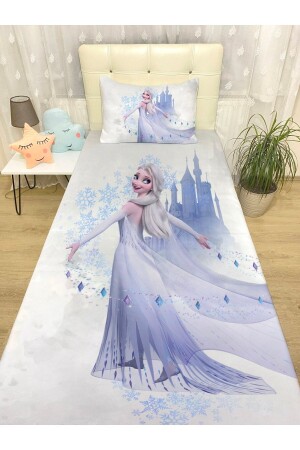 Blue Dream Castle Elsa gemusterte Tagesdecke und Kissenbezug im Tüllkleid - 1