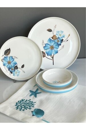 Blue Rose Blaues Rosenmuster Bone Chine Porzellan 24-teiliges Tafelservice Vogue008 - 2