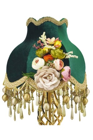 Blumendekorierter Lampenschirm Gold Hürrem Grün Classic Modell PRA-2595948-7084 - 5