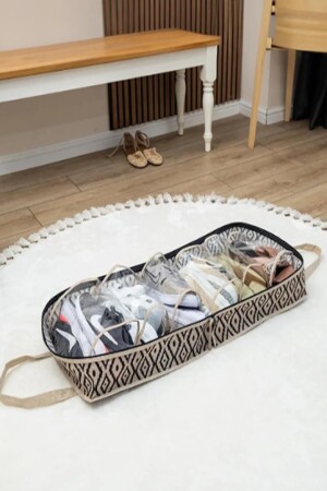 Bohe Baklava Sliced ​​Schuh-Reisetasche mit Griff, Schuh-Organizer, Schuhregal, 35 x 22 x 40 cm - 5