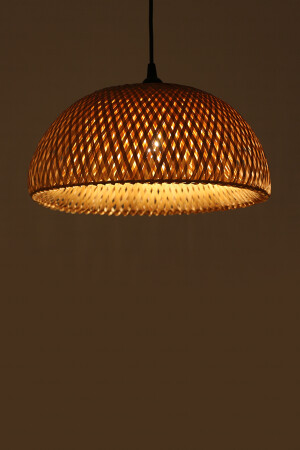 Bohem Bambu Boja Pendant Sarkıt Avize Lamba 35 Cm - Iskandinav, Modern, Bohem, Rattan Aydınlatma NHBJP35 - 5