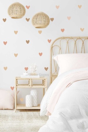 Boho Asymmetric Hearts Kinderzimmer-Wandaufkleber-Set SSTCKREKSP389 - 1