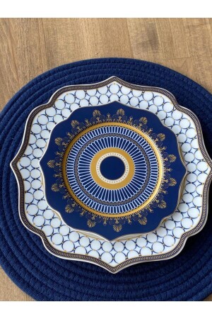 Bone China Porzellan Blauer Ring 24-teiliges Tafelservice Ekselans 50 EKSELANS-50 - 8