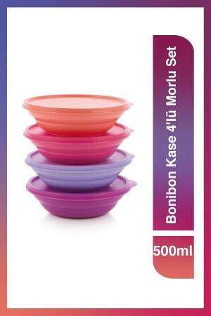 Bonibon Kase 4'lü Morlu Set 500 Ml Tupper233 - 3