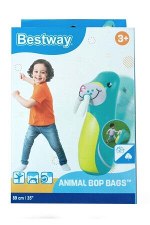 Bop Bags Deniz Aslanı Desenli Hacıyatmaz 89 Cm Sulu Hacı Yatmaz CTT00655 - 4