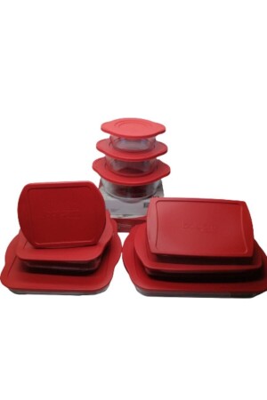 Borcam 9-teiliges Mitgift-Set mit rotem Deckel 59024/034/854/124/006/864/001/123/133 MG-9PRÇ-ÇYZ-STİ - 2