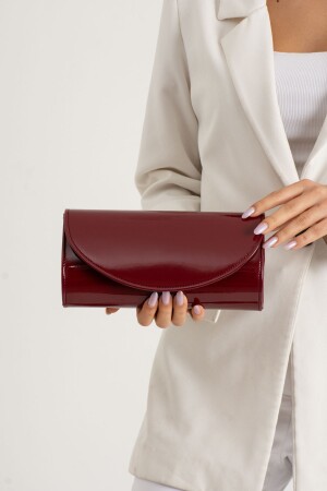 Bordo Abiye Çanta Portföy Çanta Clutch Çanta - 3