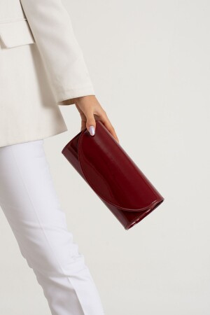 Bordo Rugan Abiye Çanta Clutch Portföy Çanta - 3