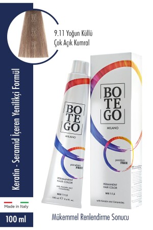 Botego Milano Professionelle Cremefarbe – 9. 11 Intense Ashy Very Light Brunette 100 ml Intense Ashy Very Light Brunette - 2