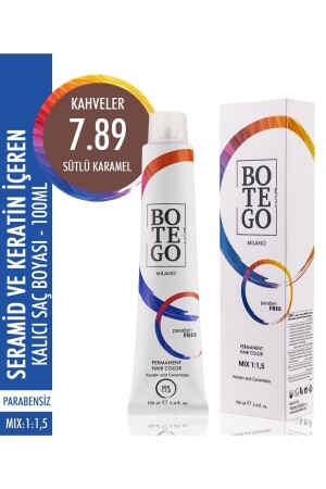 Botego Profesyonel Saç Boyası 100 ml Kalıcı Krem Boya - 7.89 Sütlü Karamel 8794645011225 - 2