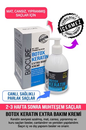 Botoks Keratin Extra Saç Bakım Kremi Hair Botox - Onarıcı-yapılandırıcı-dolgunlaştırıcı 250ml - 1