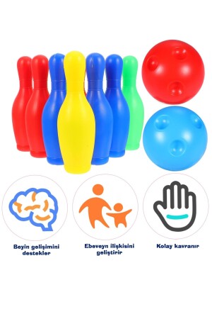 Bowling-Balance-Spielset, 8 Pins, Bowlingball, Sportspiele, 1 bis 2 Jahre altes Babyspielzeug - 5