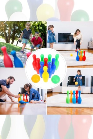 Bowling-Balance-Spielset, 8 Pins, Bowlingball, Sportspiele, 1 bis 2 Jahre altes Babyspielzeug - 9