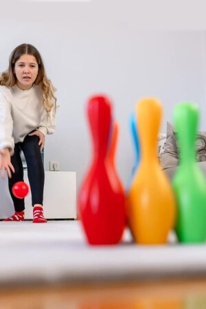 Bowling-Balance-Spielset, 8 Pins, Bowlingball, Sportspiele, 1 bis 2 Jahre altes Babyspielzeug - 10