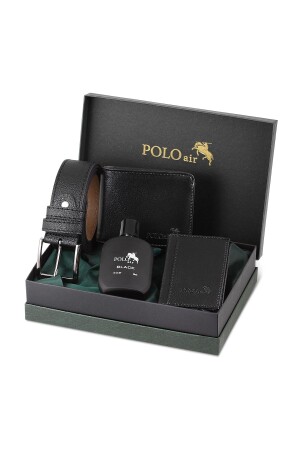 Boxed Classic Herren-Geldbörse, Gürtel, Kartenhalter, Parfüm-Set, Schwarz - 2