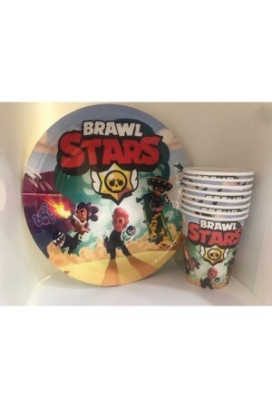 Brawl Stars Set mit 8 Papptellern und -bechern - 3