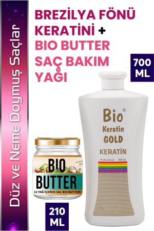 Brezilya Fönü Keratini 700 ml - Bio Butter Saç Bakım Yağı 210 ml - 1