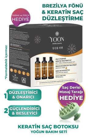 Brezilya Fönü- Saç Düzleştirme & Keratin Botoks- Güçlendirici Ve Besleyici Evde Keratin Bakım Seti - 3