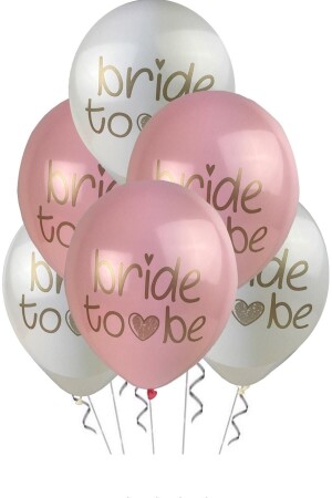 Bride To Be Balonları - Pembe Beyaz 6'lı Paket - 2